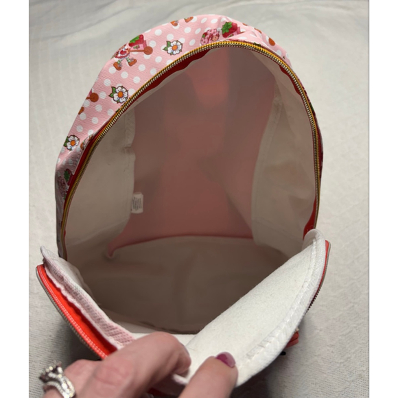 NWT Strawberry Shortcake Pink & Red Full Size Backpack with 3D Strawberry Pocket - Picture 4 of 9